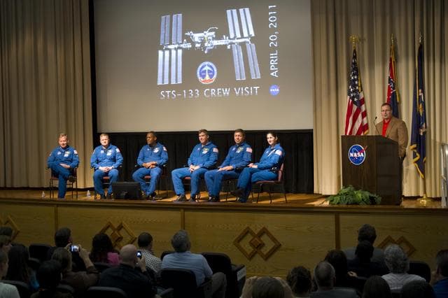 NASA image: STS-133 crew visit