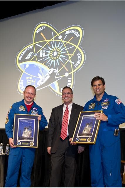 NASA image: STS-134 crew visit