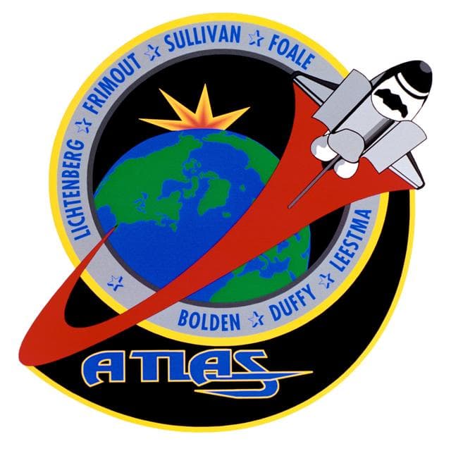 NASA image: STS-45 Atlantis, Orbiter Vehicle (OV) 104, crew insignia