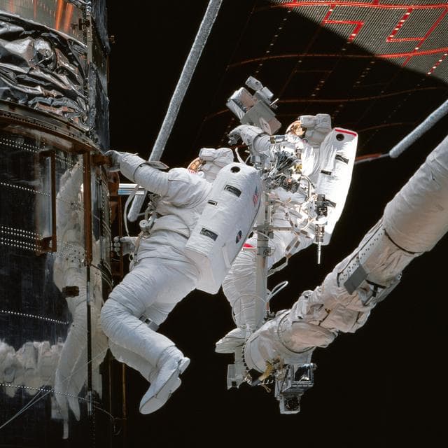 NASA image: EVA 5 activity on Flight Day 8 to service the Hubble Space Telescope