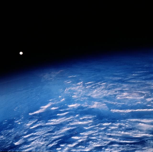 NASA image: Earth observation views of the Moon taken from OV-105 during STS-99