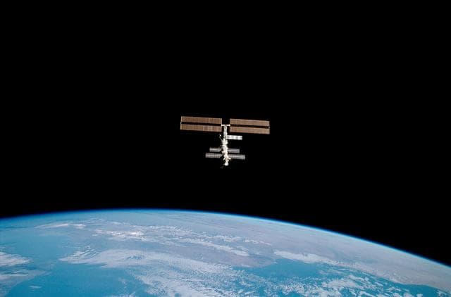 NASA image: View of the ISS taken during final flyaround of STS-100