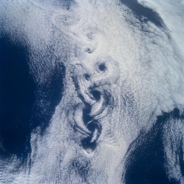 NASA image: Earth observation image of Von Karman Vortices taken during STS-100