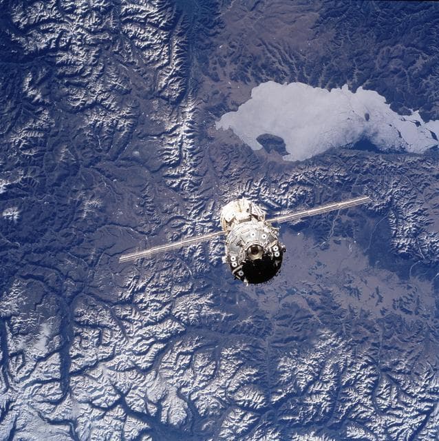 NASA image: View taken of the zenith (-ZA) side of the ISS during flyaround