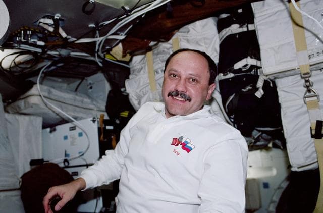 NASA image: Crewmember activity in the orbiter middeck