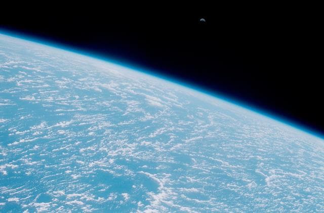 NASA image: Moon rise over the Earth