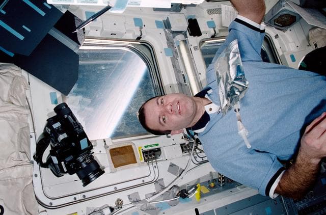 NASA image: Richards on the flight deck