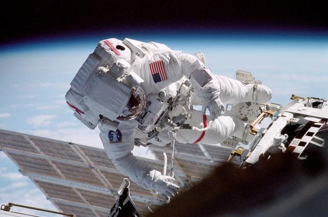 NASA image: MS Gernhardt during EVA 2