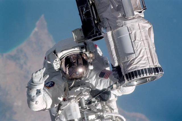 NASA image: MS Gernhardt during EVA 2