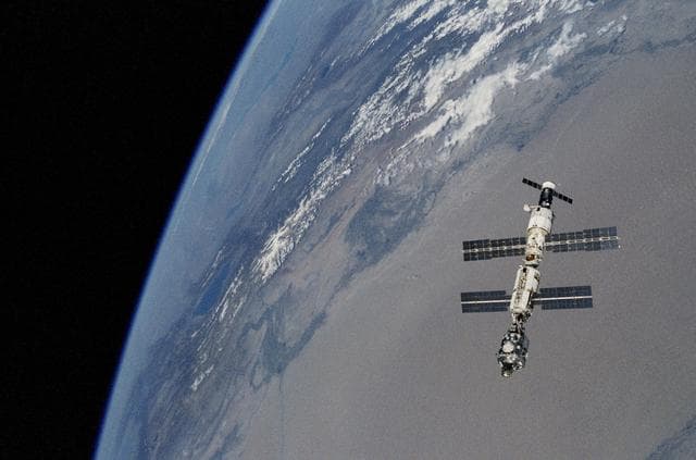 NASA image: Flyaround view of the ISS taken from Atlantis during STS-106