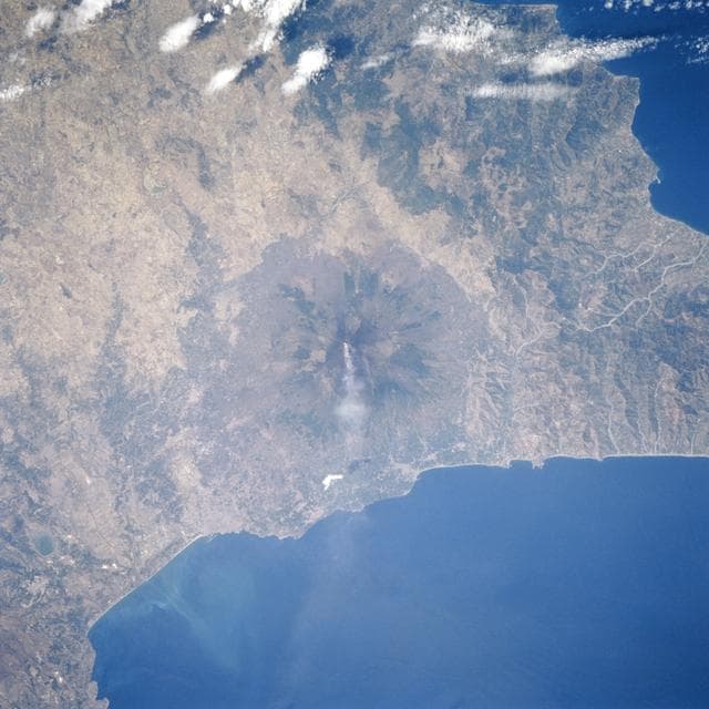 NASA image: Mount Etna, Sicily taken from Atlantis during STS-106