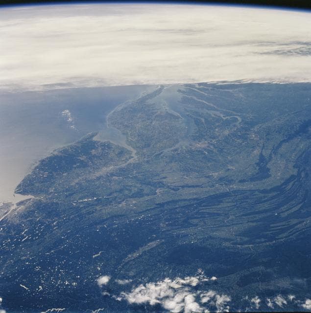 NASA image: New Jersey, Delaware and Maryland taken from Atlantis during STS-106