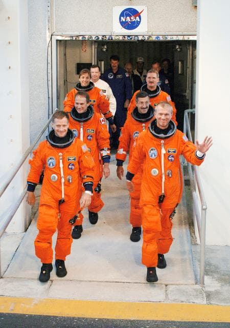 NASA image: STS-115 Crew walkout to van