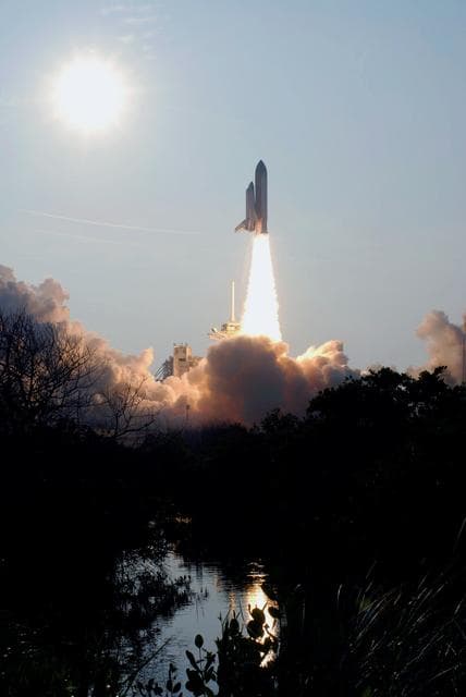NASA image: View of the launch of the Space Shuttle Endeavour at KSC to start the STS-118 Mission