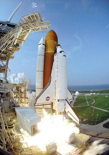 NASA image: View of the launch of the Space Shuttle Endeavour at KSC to start the STS-118 Mission