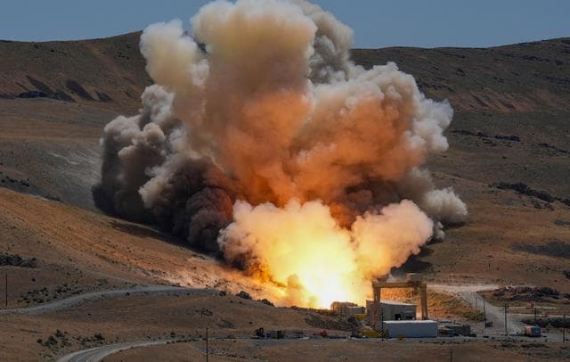 NASA image: NASA, Northrop Grumman Test Fire SLS BOLE Booster