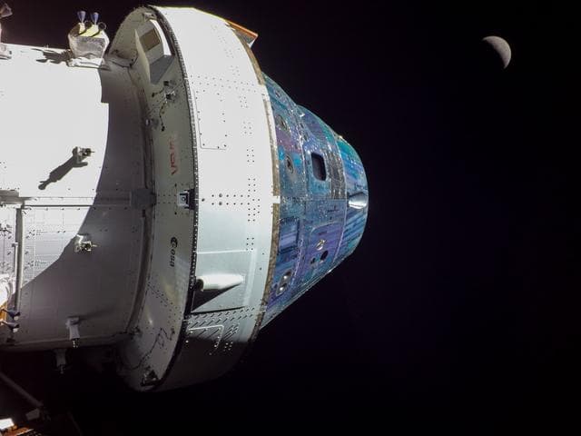 NASA image: Orion and the Moon on Flight Day 8
