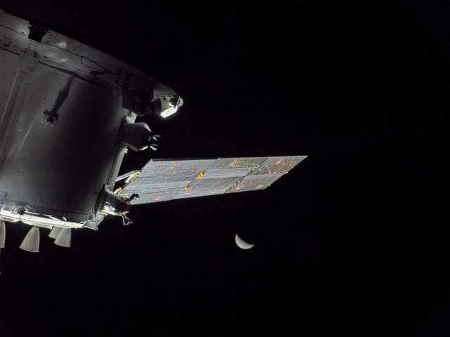 NASA image: Flight Day 9: Orion Looks Back at Moon