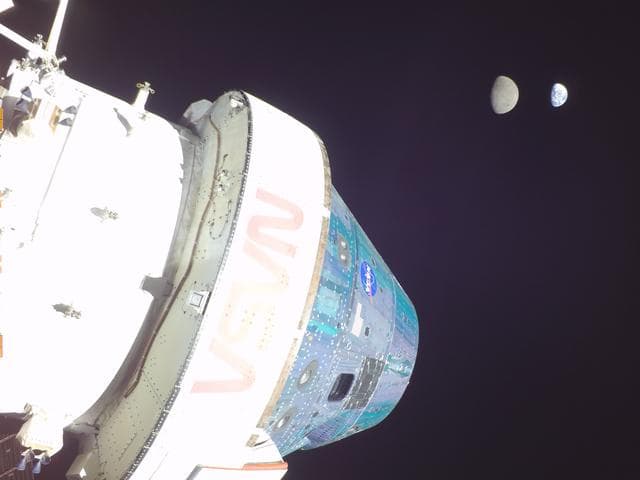 NASA image: Artemis I Flight Day 13: Orion, Earth, and Moon