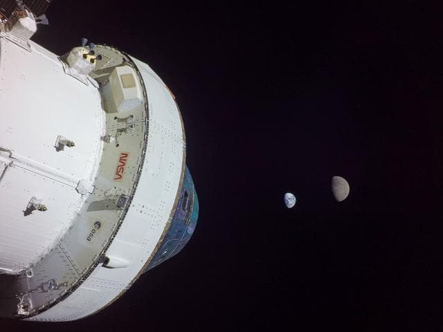 NASA image: Artemis I Flight Day 13: Orion, Earth, and Moon