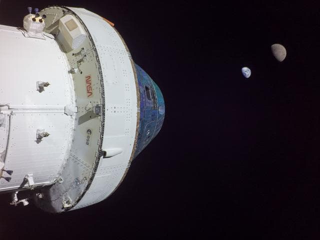 NASA image: Artemis I Flight Day 13: Orion, Earth, and Moon
