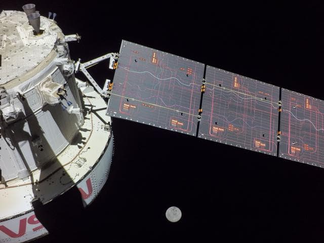 NASA image: Flight Day 17: Orion's Array Over the Moon