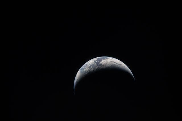 NASA image:  Earth’s Crescent from Lunar Orbit