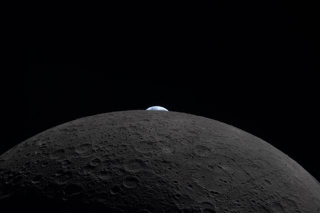 NASA image: Taking a Peek at Earth from the Far Side of the Moon