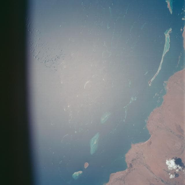 NASA image: Red Sea coastal area of Saudi Arabia as seen from the Apollo 7 spacecraft