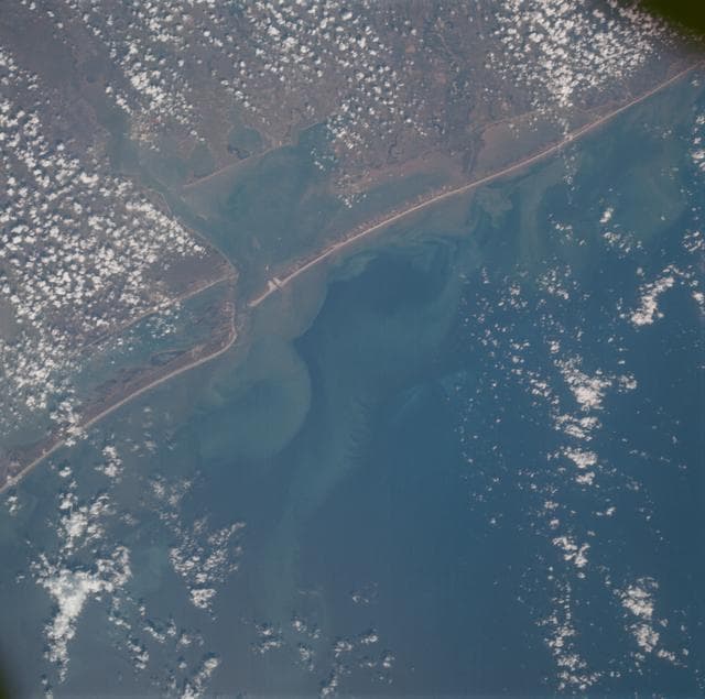 NASA image: Matagorda Bay, Gulf Coast of Texas as seen from the Apollo 7 spacecraft