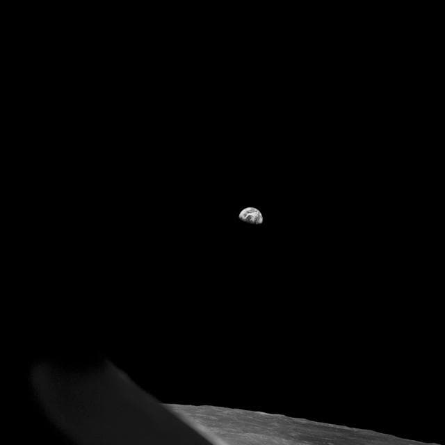 NASA image: Apollo 8 Mission image,Earth and Lunar Horizon