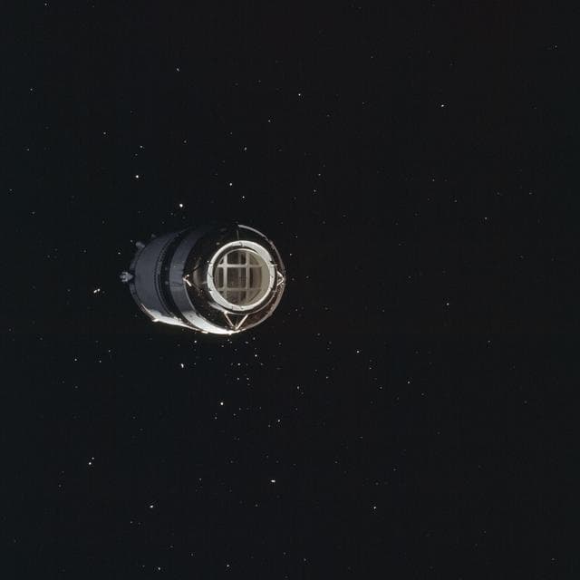 NASA image: View of the Saturn V third stage from which the Apollo 8 has separated