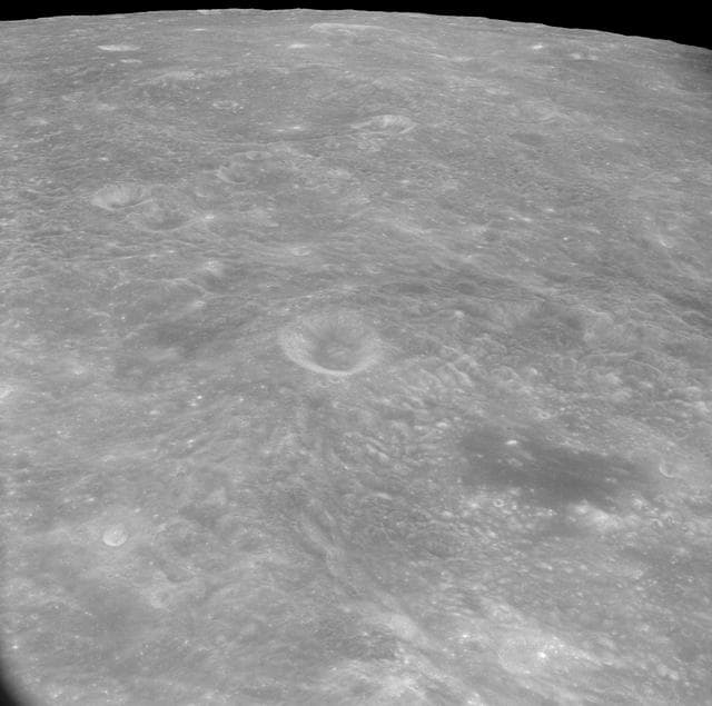 NASA image: Oblique view of lunar surface taken from Apollo 8 spacecraft