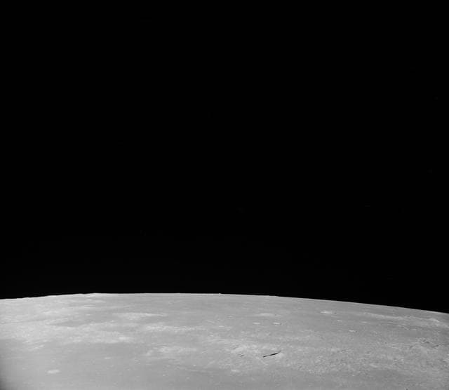 NASA image: Oblique view of the lunar surface taken from Apollo 8 spacecraft