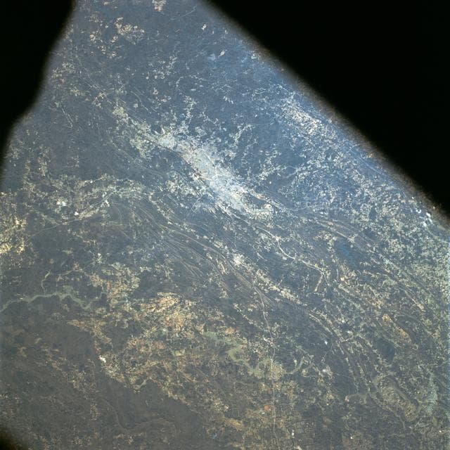 NASA image: Near vertical view of Birmingham, Alabama as seen from Apollo 9
