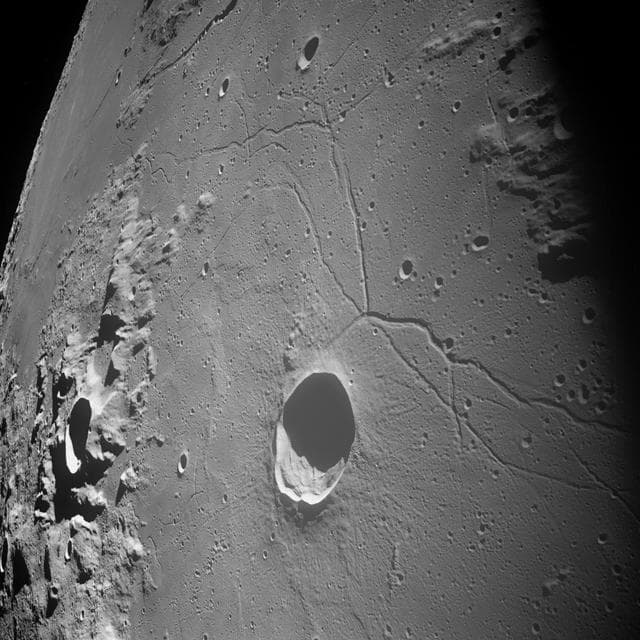 Apollo 10 northwestward view of Triesnecker crater