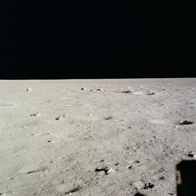 NASA image: View form Lunar Module of surface of the moon near where LM touched down