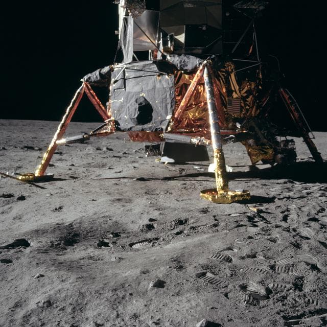 NASA image: Apollo 11 Mission image -  Lunar surface and Lunar Module