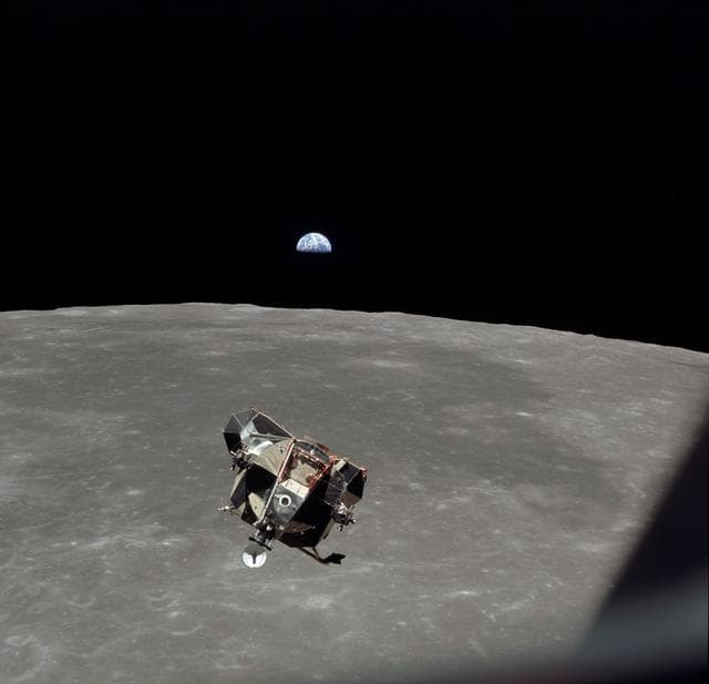 NASA image: Apollo 11 Lunar Module ascent stage photographed from Command Module