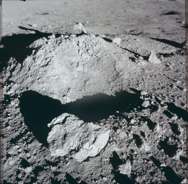    Apollo 12 Mission image - View of lunar surface mound 