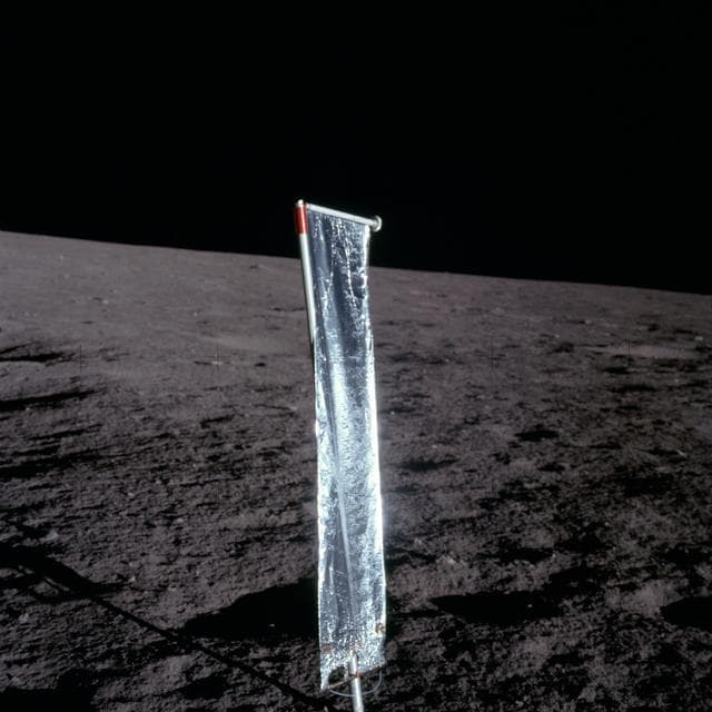 NASA image: Apollo 12 Mission image - Close-up view of the Solar Wind Panel 