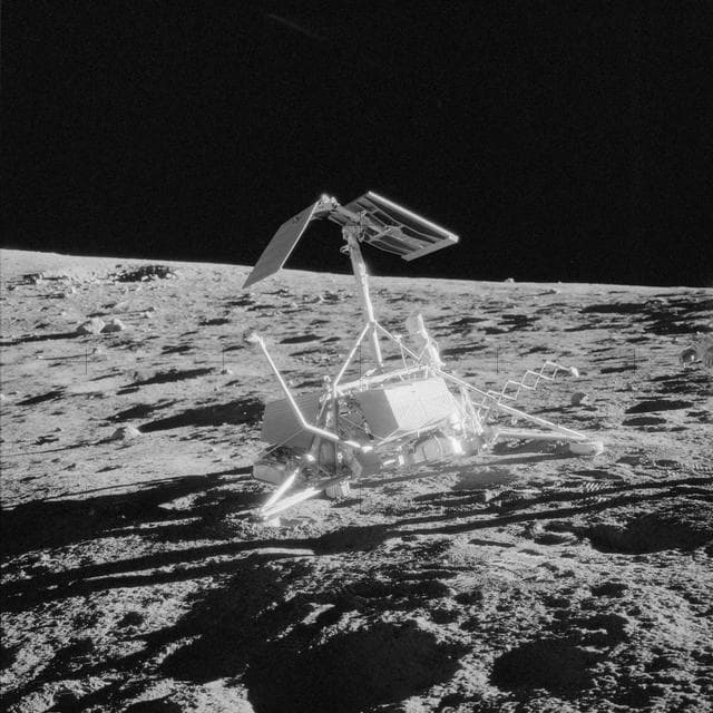 NASA image: View of Surveyor III in its crater