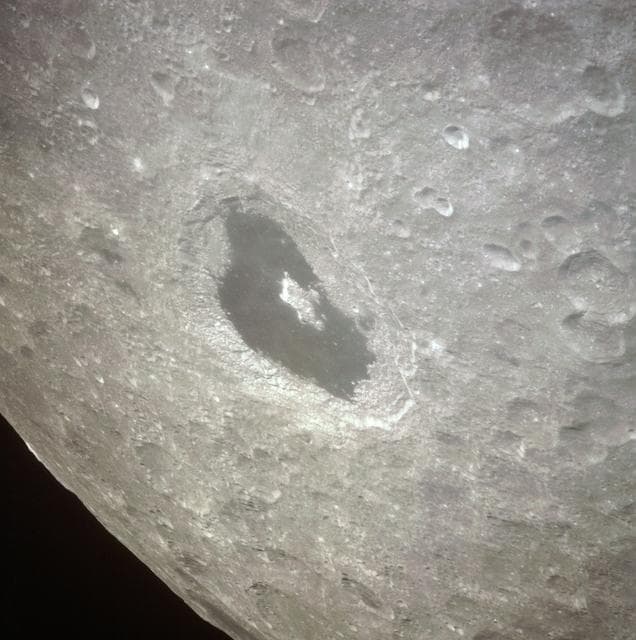 NASA image: View of the lunar farside showing crater Tsiolkovsky from Apollo 13