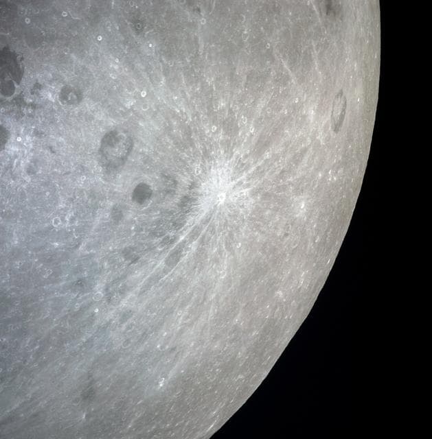 NASA image: View of the crater on lunar farside from Apollo 13
