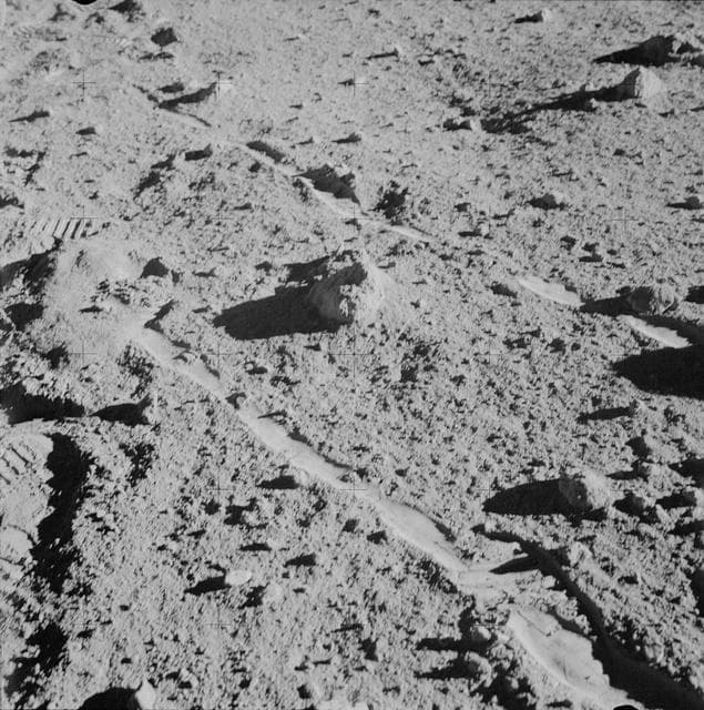 Apollo 14 Mission image - Pan of the Gnomon during EVA 2. 