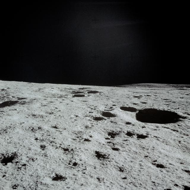 Apollo 14 Mission image - View of the Lunar Surface towards the northeastern Horizon. 