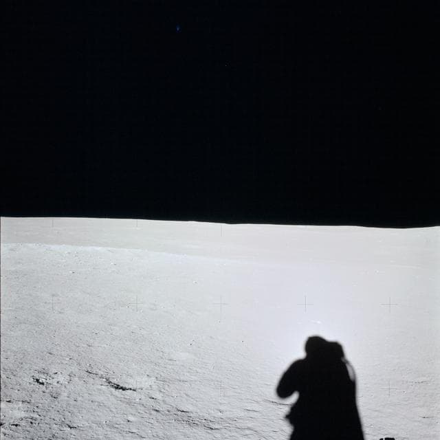    Apollo 14 Mission image - View of the Lunar Surface towards the western Horizon. 