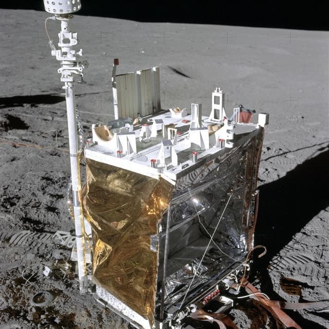 NASA image: View of the Central Station of the ALSEP deploy by Apollo 14 astronauts