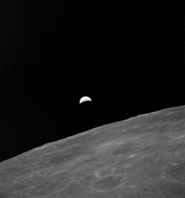 NASA image: Apollo 15 Mission image - Ultraviolet (UV) Photo of the Lunar Horizon and the Earth