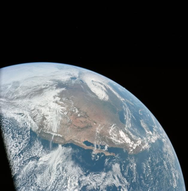 NASA image: Apollo 16 view of the earth from translunar injection